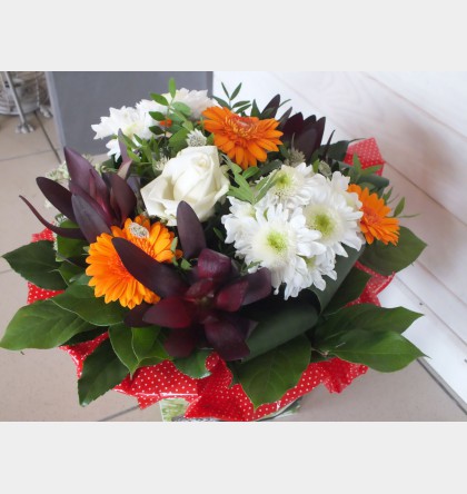 Bouquet Rond tendence Orange