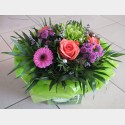 Bouquet rond rouge, mauve