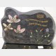 Plaque en granit motif coccinelles et fleurs
